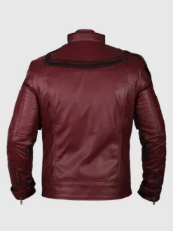 Dark Red Leather Jacket Back
