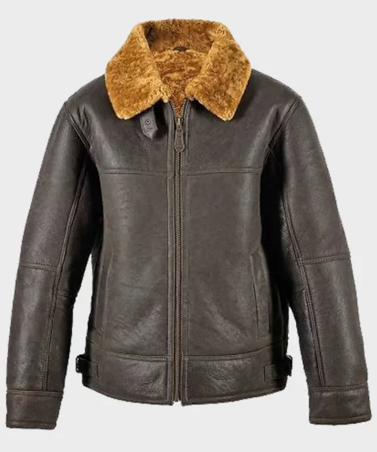 Davis Shearling Leather Brown Jacket