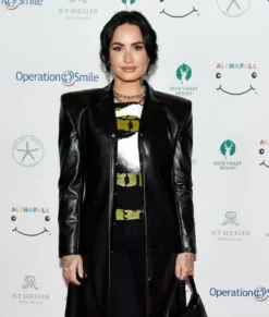Demi Lovato Leather Coat
