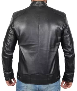 Dodge Mens Black Cafe Racer Best 'Leather Jacket