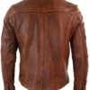 Dominic Men’s Brown Vintage Western Waxed Top Leather Trucker Jacket