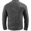 Dominic Men’s Gray Retro Heavy Stitched Leather Cafe Racer Jacket