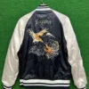 Dragon Embroidery Genuine Black Bomber Jacket