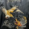 Dragon Embroidery Real Black Bomber Jacket