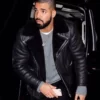 Drake Black Shearling Aviator Jacket