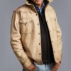 Dutton White Top Leather Jacket