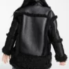 Earth Mama Doechii Trina Black Top Leather Fur Jacket