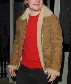 Ed Sheeran Brown Pure Suede Leather Jacket
