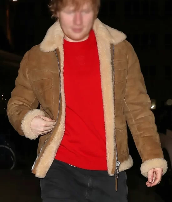 Ed Sheeran Brown Suede Leather Jacket