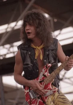 Eddie Van Halen Men's Black Real Leather Vest