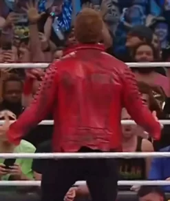 Edge Studded Red Genuine Leather Jacket