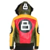 Eight Ball Men’s Robert Phillipe Red & Yellow Fur Hooded Leather Jacket