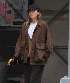 Elizabeth Olsen Brown Jacket