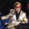 Elton John Glastonbury 2023 Golden Leather Blazer