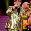 Elton John Glastonbury Festival Top Leather Blazer