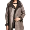 Emaya Brown Aviator Shearling Real Leather Coat