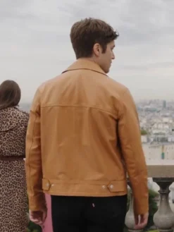 Emily In Paris S03 Gabriel Brown Best Leather Jacket