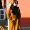 Emily Ratajkowski Street Style Best Brown Fur Coat