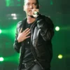 Eminem Black Leather Bomber Top Leather Jacket