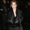 Emma Watson Black Real Leather Jacket