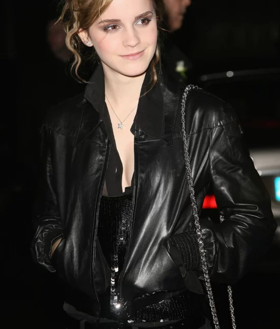 Emma Watson Black Leather Jacket