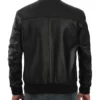 Eren Men’s Black Buttoned Real Leather Bomber Jacket