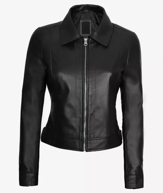 Erika Womens Black Quilted Biker Full Genuine Leather Jacket