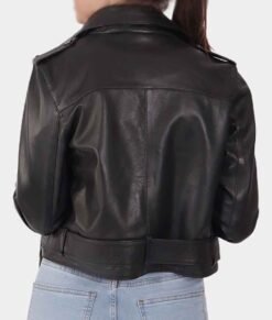 Esther Black Biker Real Leather Jacket