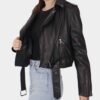 Esther Black Biker Top Leather Jacket