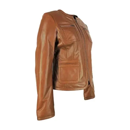 Fadcloset Tan Real Leather Jacket