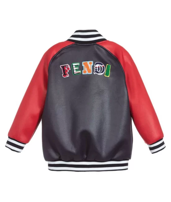 Fendi Boys Varsity Leather Jacket