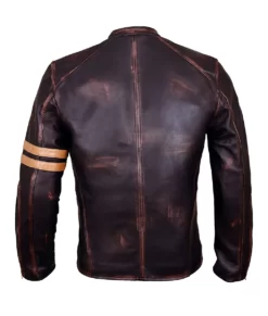 Finn Men’s Brown Distressed Vintage Top Leather Racer Jacket