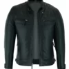 Fletcher Men’s Black Quilted Legendary Leather Cafe Racer Jacket