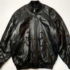 Flight Black Leather Bomber Jacket