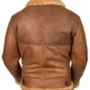 Francis Tan Brown B3 Bomber Top Leather Jacket