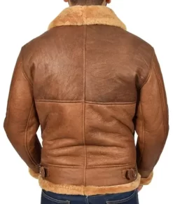 Francis Tan Brown B3 Bomber Top Leather Jacket