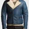 Franklin Blue Real Leather Jacket