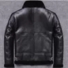 Gary Winter Shearling Fur Genuine Black Leather Jacket