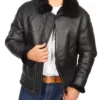 Genuine Matte Black B3 Bomber Leather Jacket