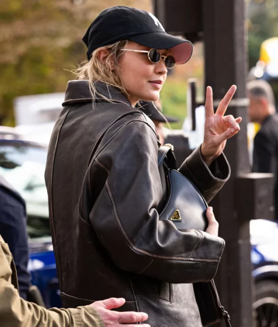 Gigi Hadid Brown Leather Jacket Best Leather