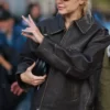 Gigi Hadid Brown Leather Jacket Genine Leather