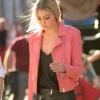 Gigi Hadid Pink Leather Jacket
