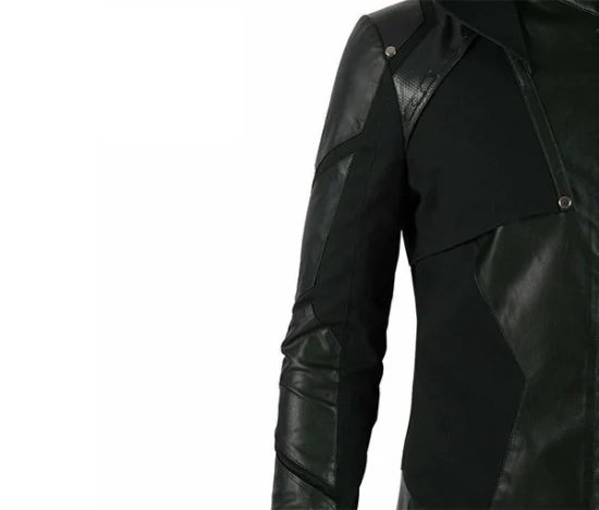 Green Arrow Stephen Amell S08 Hooded Best Leather Jacket