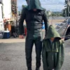 Green Arrow Stephen Amell S08 Hooded Top Leather Jacket