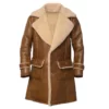 Gregory Flap Pockets Best Brown Shearling Leather Coat