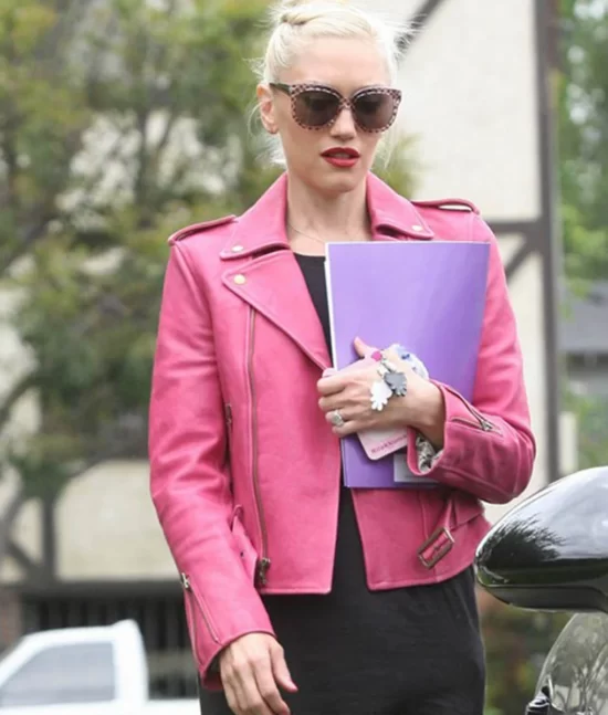 Gwen Stefani Pink Top Leather Jacket