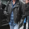 Hall and Oates Black Real Leather Jacket