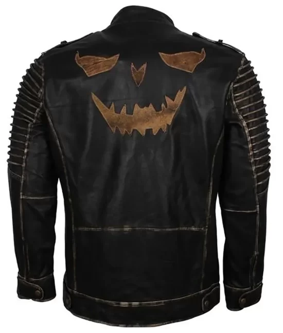 Halloween Joker Biker Real Leather Jacket