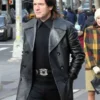Halston Ewan McGregor Black Leather Coat