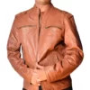 Hardy Tan Leather Slim Fit Jacket